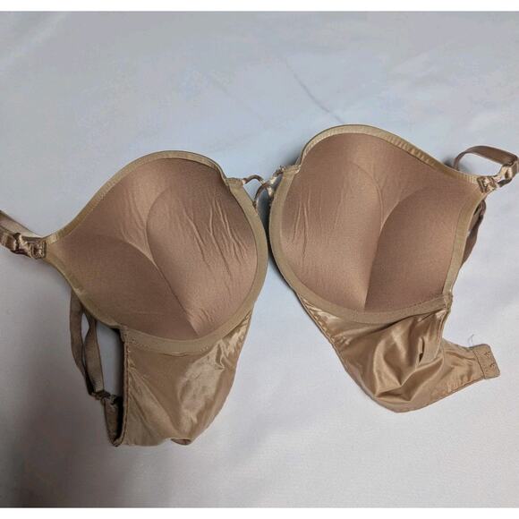 Victorias Secret 36D Miraculous Plunge Bombshell Add 2 Cups Push Up Bra Nude - Picture 3 of 8